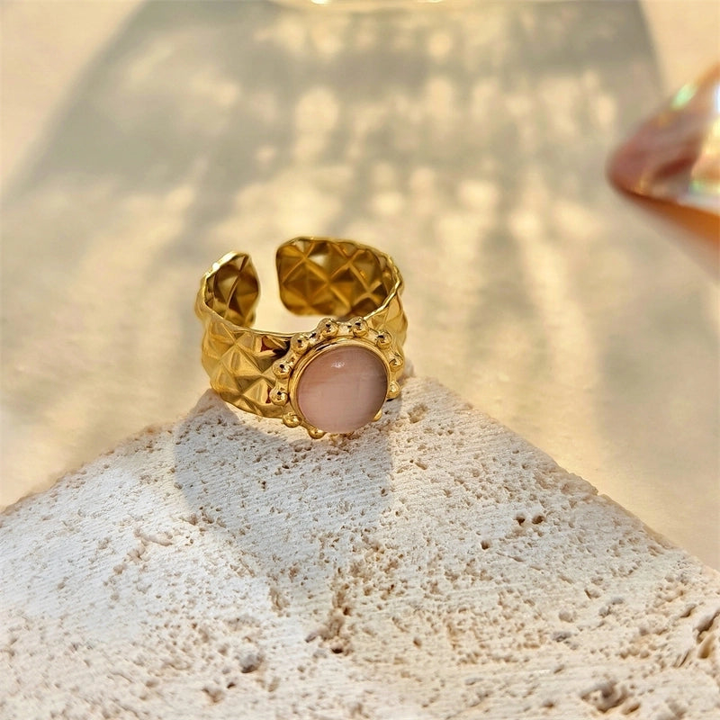 Elegant Streetwear Geometric 304 Stainless Steel Plating Open Rings