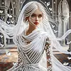 White Dressed Beauty Partial Drill Diamond Painting Kit 30x30cm