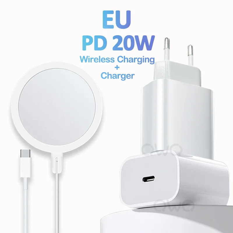20W Original Magnetic Wireless Chargers For iPhone 13 11 12 14 Pro Max XS Max XR X Apple Fast Charger USB Type C Charging Cable