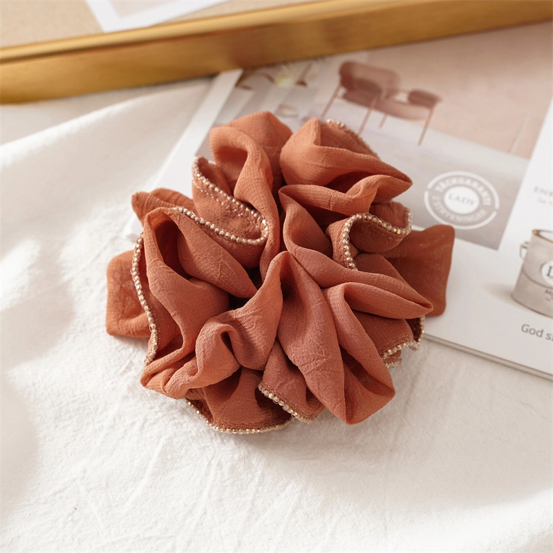 Minimalist Solid Color Ruffles Cloth Pleated Hair Tie 1 Piece