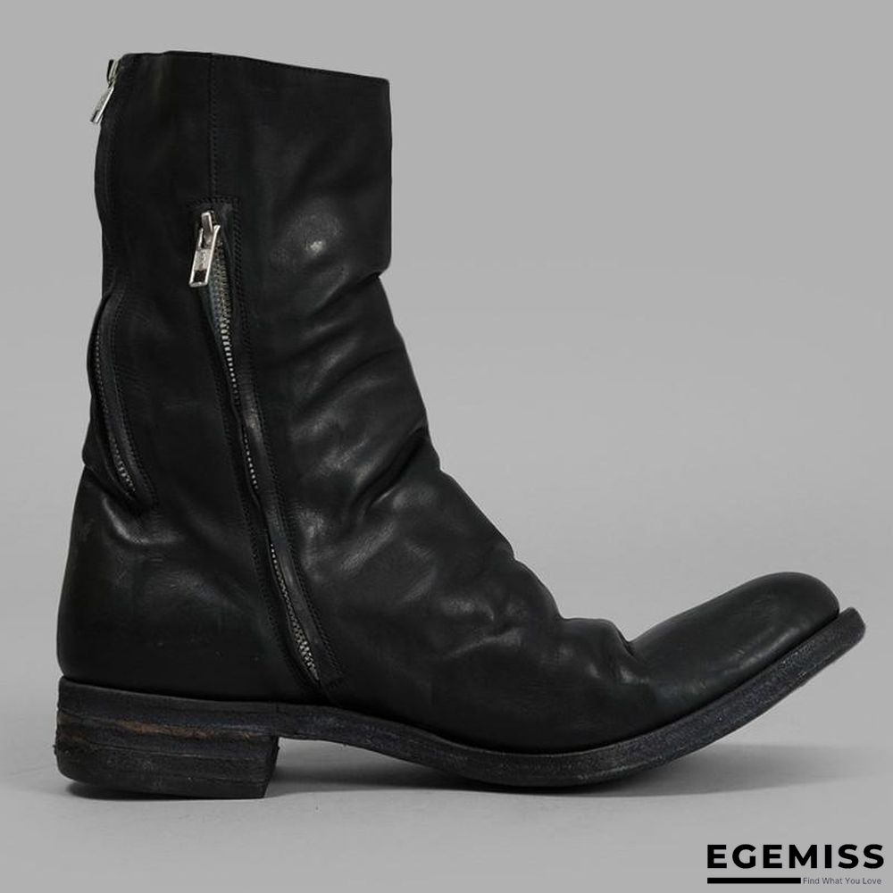 Men's Retro Handmade Leather Cowboy Boots | EGEMISS