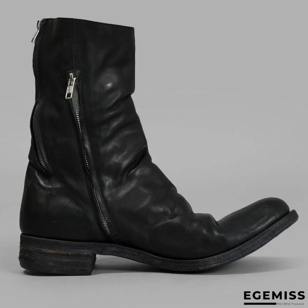 Men's Retro Handmade Leather Cowboy Boots | EGEMISS