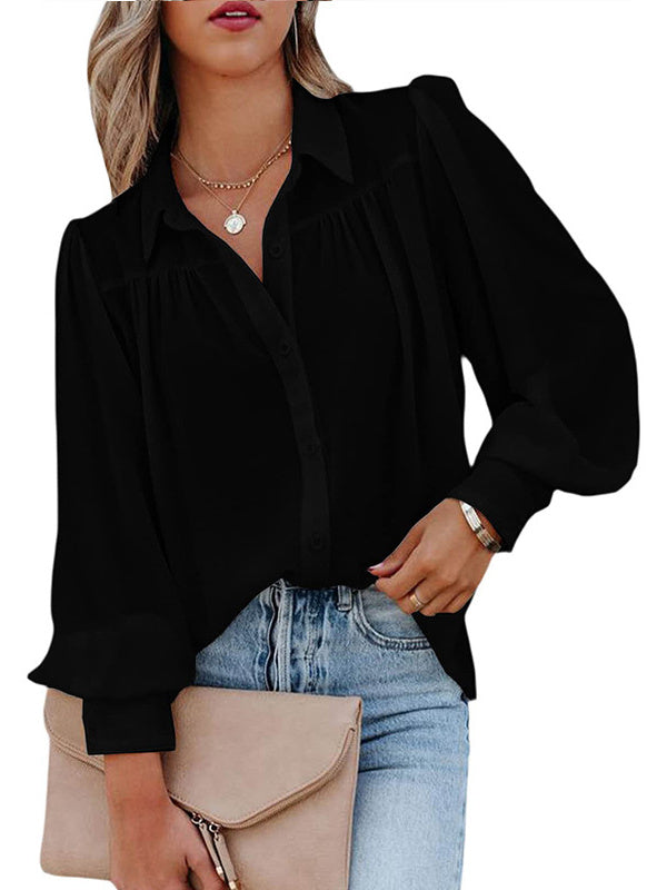 Women Long Sleeve V-neck Graphic Floral Printed Top