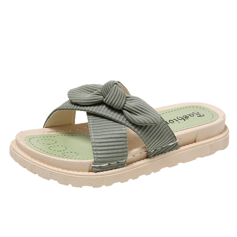 Uveng Uveng Women Wearing Sandals In The Summer Wear The New Year's New Casual Dress Thick-Bottomed Fairy Wind Students Flat Bottom Women's Slippers