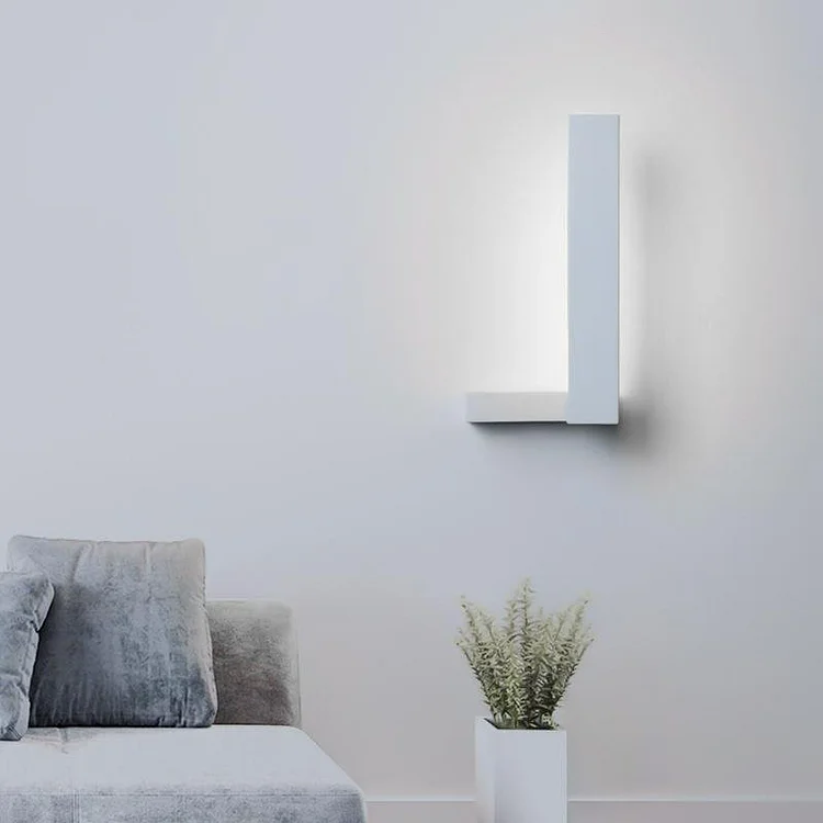 Modern LED L Shaped Black White Wall Sconce - Appledas
