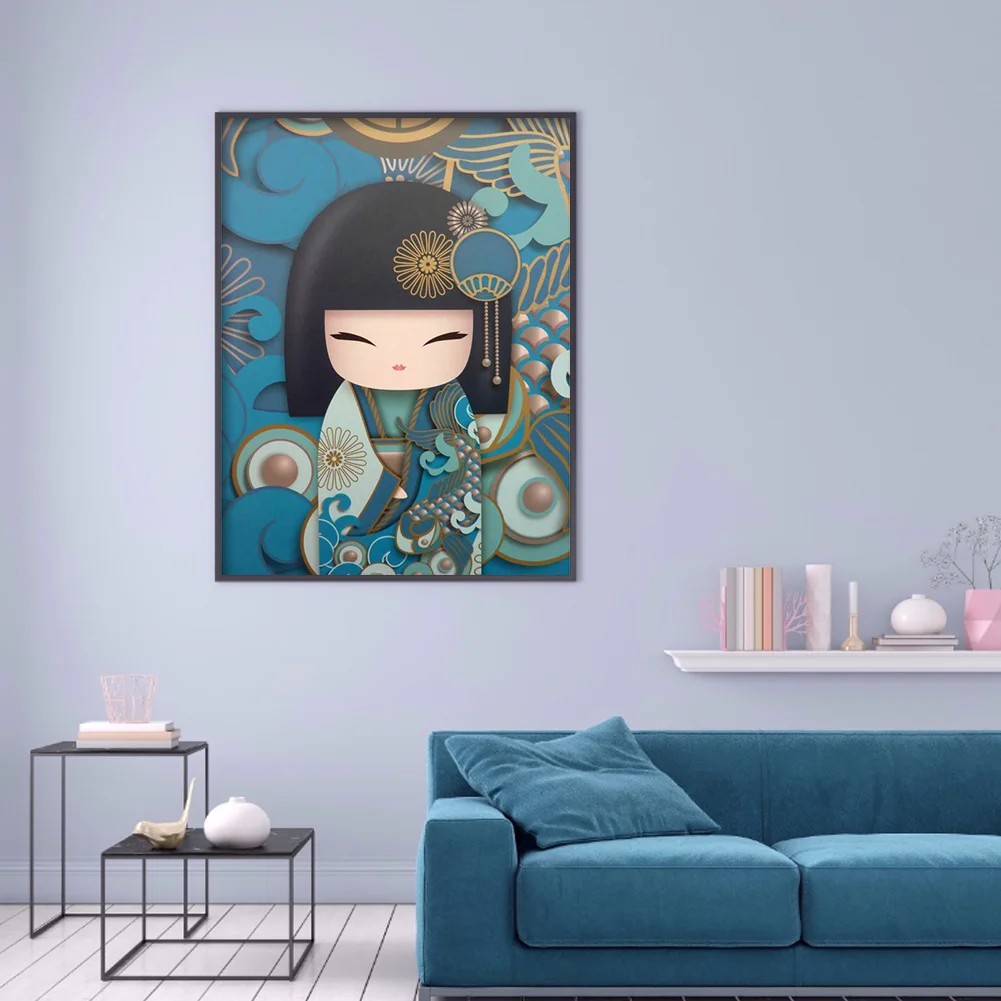 Diamond Painting - Full Round Drill - Kokeshi Doll(30*40cm)