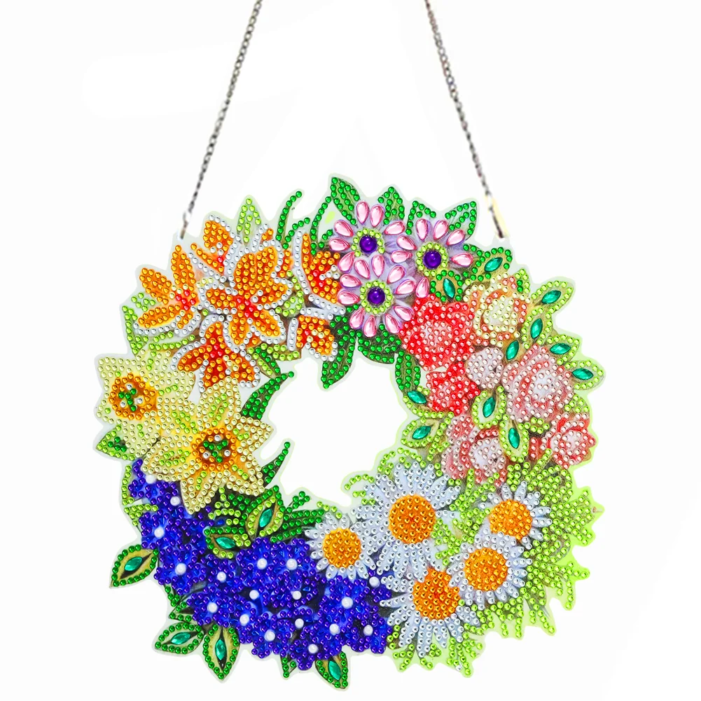 DIY Diamond Painting Hanging Wreath - Santa