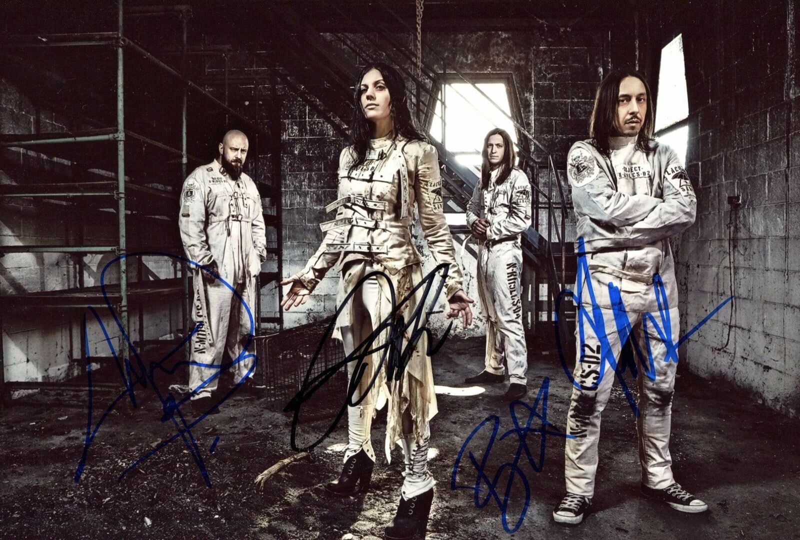 Lacuna Coil GOTHIC METAL BAND autographs, In-Person signed Photo Poster painting