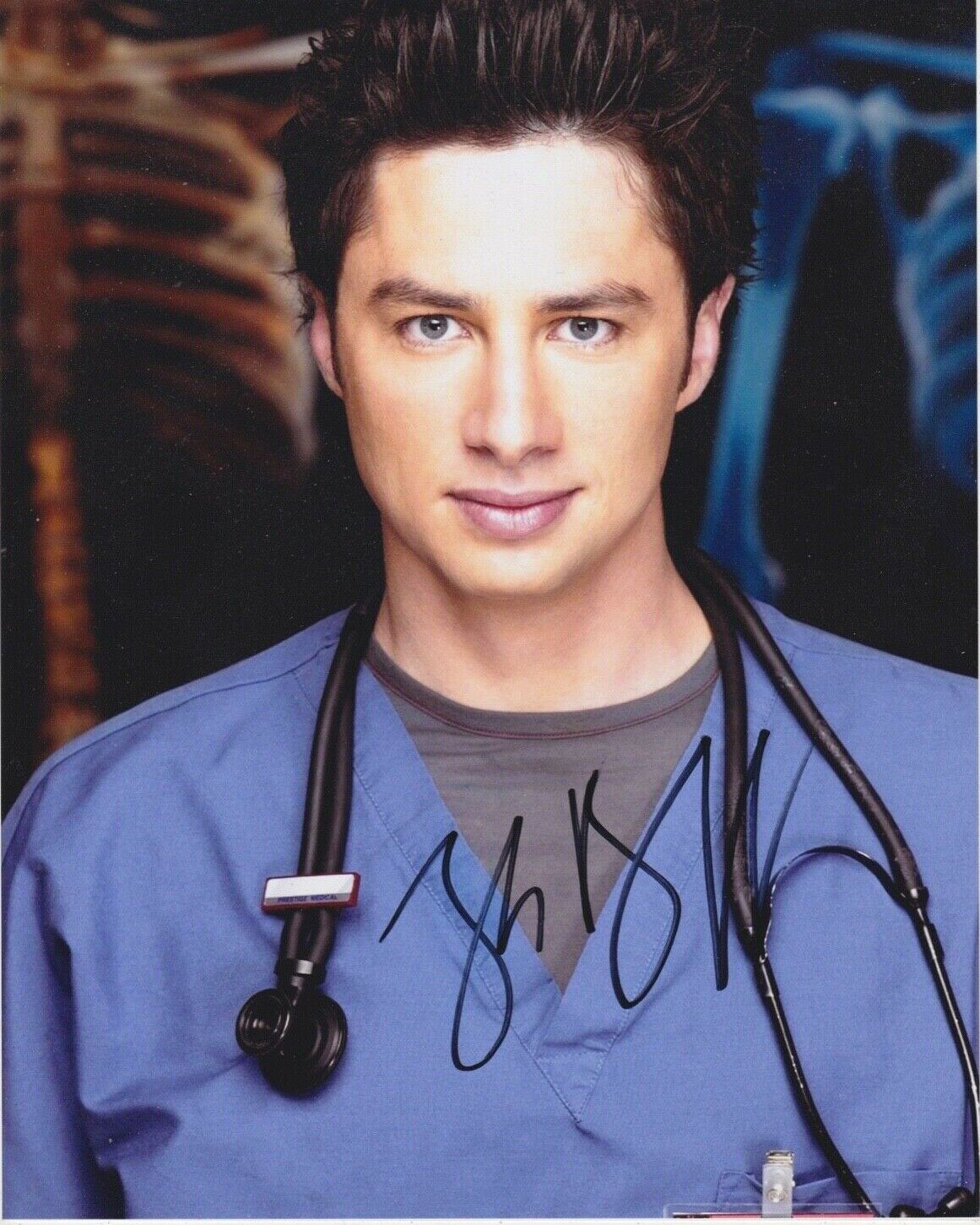 Signed Original Color Photo Poster painting of Zach Braff of Scrubs