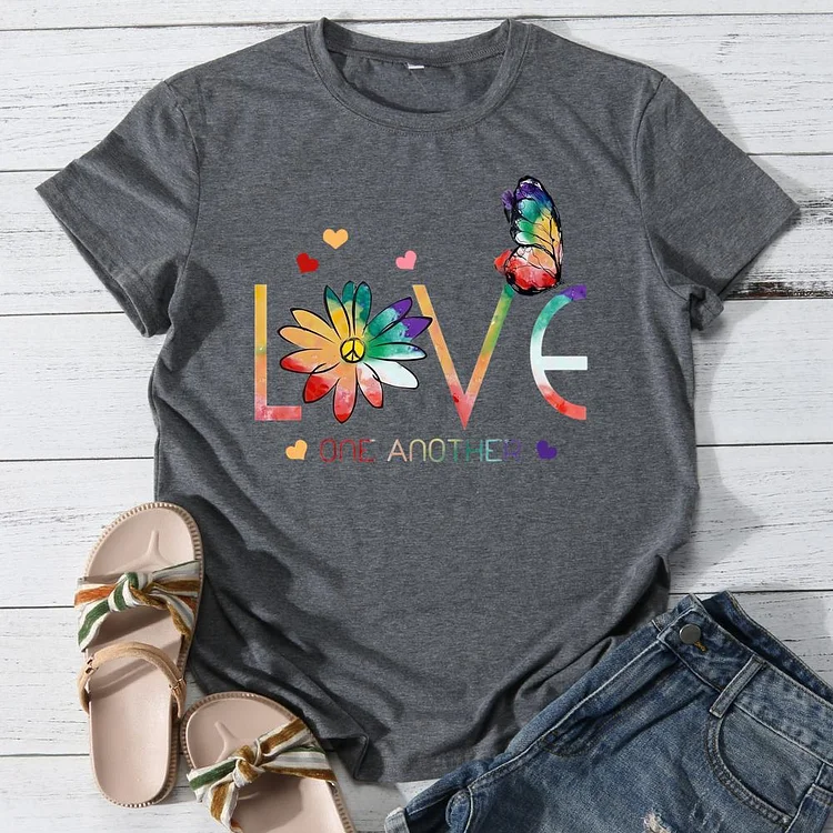 Love one another Round Neck T-shirt-0025929