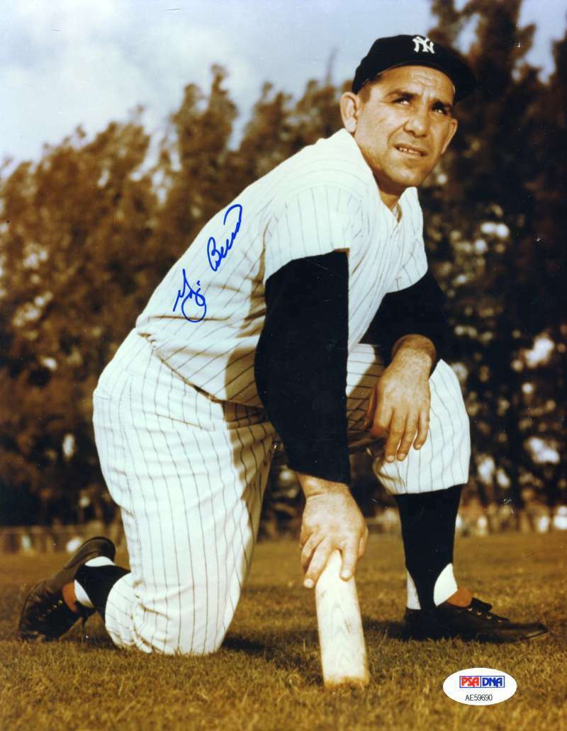 Yogi Berra Psa Dna Coa Autograph 8x10 Photo Poster painting Hand Signed Authentic New York