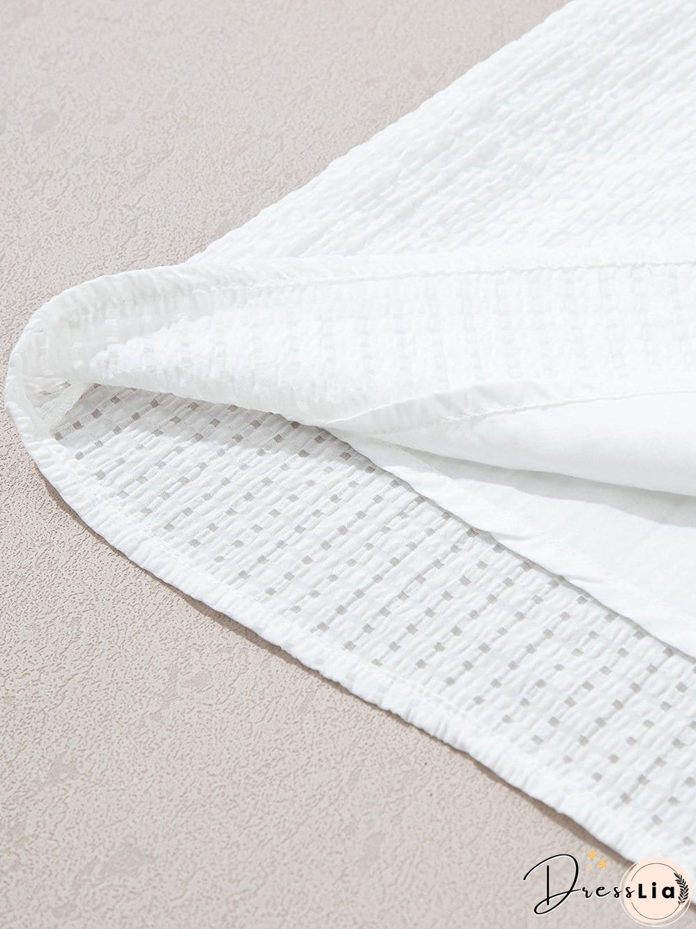 White Floral Embroidered Puff Sleeve V-Neck Mesh Detail Blouse