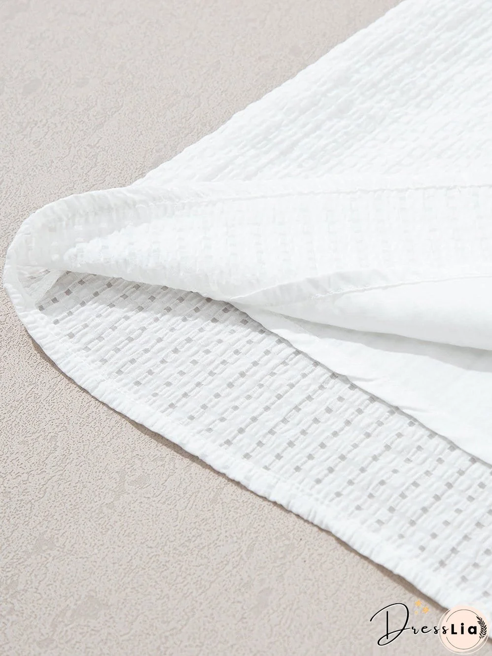 White Floral Embroidered Puff Sleeve V-Neck Mesh Detail Blouse