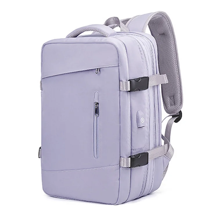 Unisex Carry On Backpack with USB Port Laptop Bag for Men & Women (Purple)