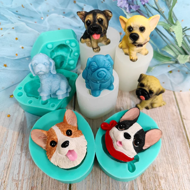 24 Different Styles of Dog Silicone Resin Molds