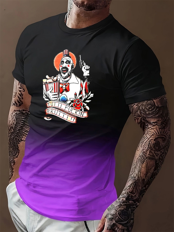 HORRIBLE JOKER GRAPHIC Print Color-blocking Tees