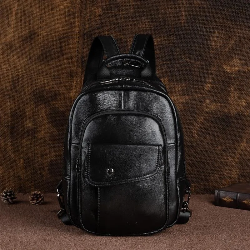 MOTAORA Men's Retro Mini Backpack 2022 New Genuine Leather Multifunctional Backpacks For Men Vintage Handmade Male Chest Bags
