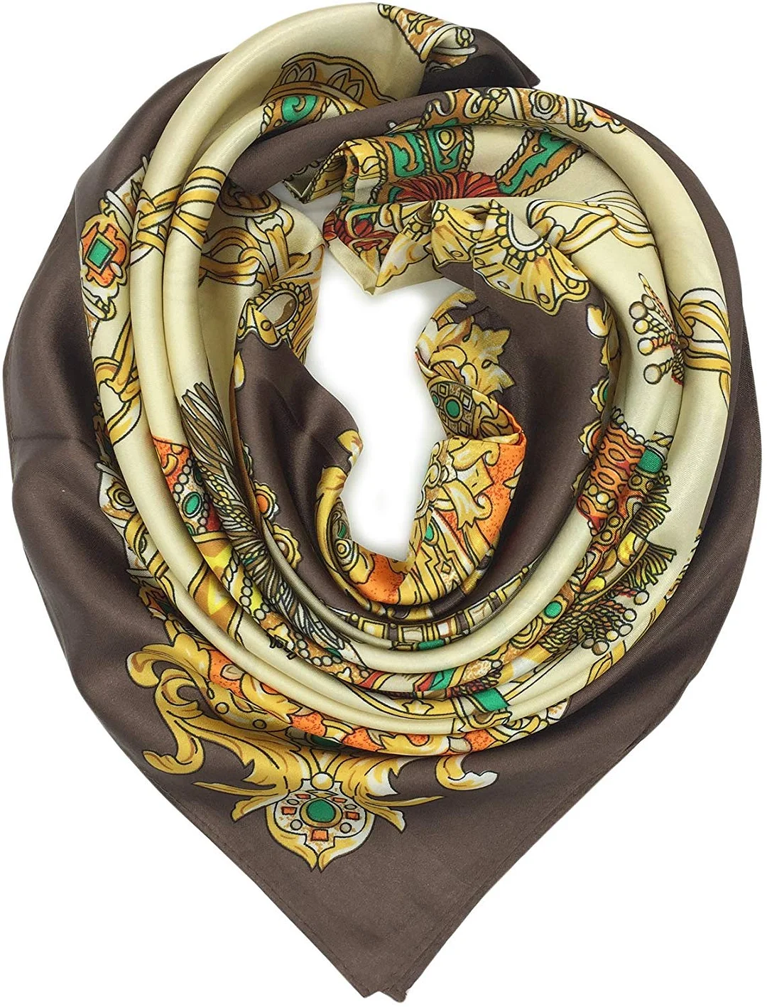Silk Like Scarf Women's Fashion Pattern Large Square Satin Headscarf