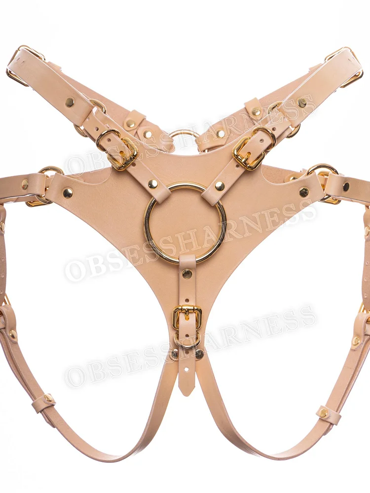 pornhint Pornhint Large Dildo Strap on Harness Leather, Plus Size Strap on Harness, Pegging Harness Panties, Strap on Belt, Sex Harness Bdsm, Mature cock necklace