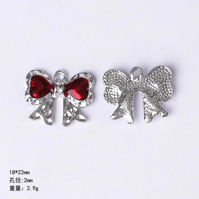 20 PCS/Package 22 * 9mm Alloy Cherry Heart Shape Rose Pendant Jewelry Accessories