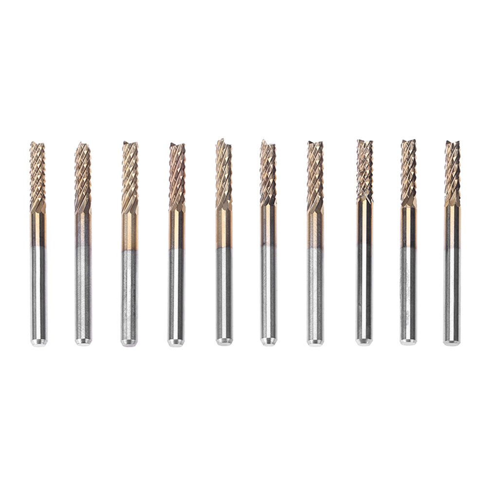 

10pcs Titanium Coat 3.0mm PCB Engraving Cutter Rotary CNC End Mill Bits-183756, 501 Original