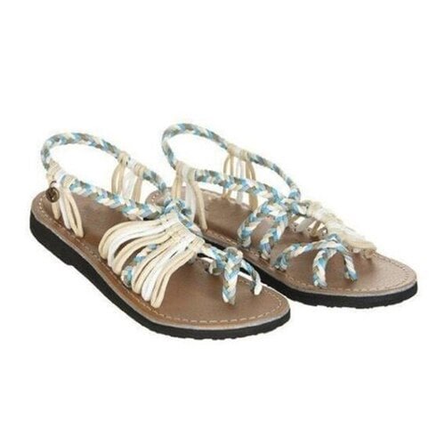 2020 New Fashion Roman Summer Sandals Explosion Color Matching Rope Knot Beach Toe Sandals Women Plus Size 35-43