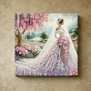 (Pre-Framed)Diamond Painting-DIY Crystal Rhinestone Wedding Dress(25x25cm)