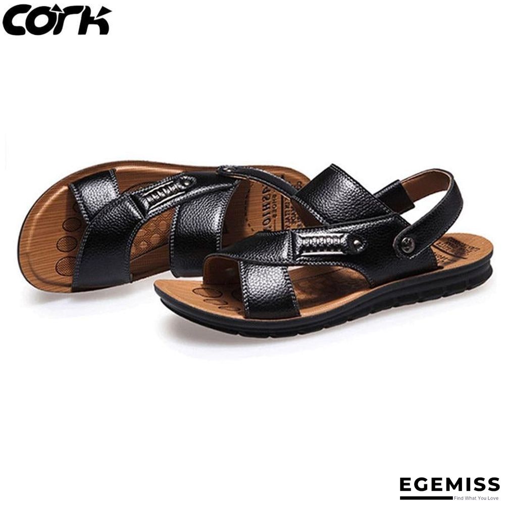 Men Genuine Leather Roman Sandals Male Casual Shoes Flip Flops Fashion Outdoor Slippers Shoes | EGEMISS
