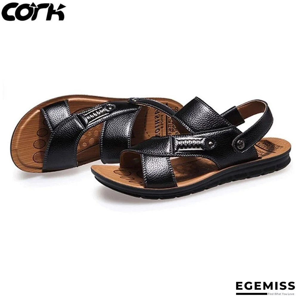 Men Genuine Leather Roman Sandals Male Casual Shoes Flip Flops Fashion Outdoor Slippers Shoes | EGEMISS