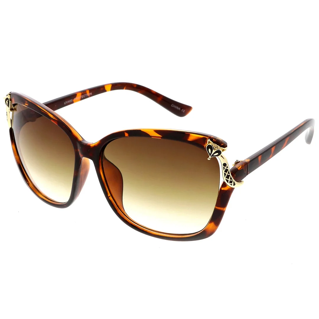 Women's Oversize Square glasses With Metal Fox Accent Cutout 60mm