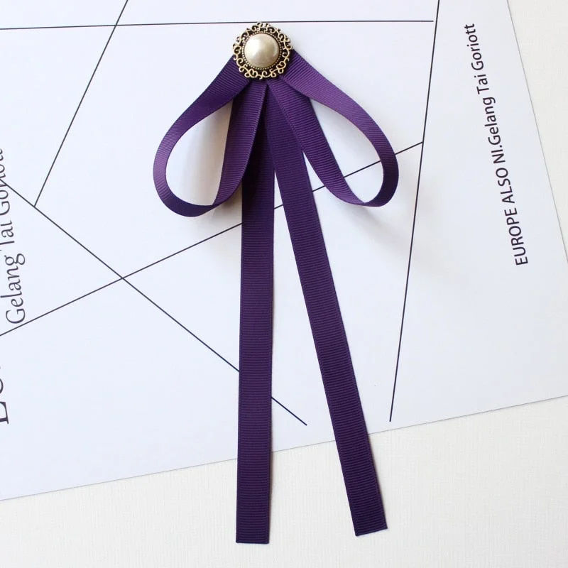 Hand-made Bow Tie Ladies Unisex Banking Stewardess Student Performs Career Korean White Shirt Black Bowtie Classic Trendy Gifts