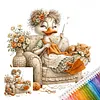 Wool Duck Full 14CT DIY Stamped Cross Stitch Kits 11.81x11.81inch Embroidery Needlepoint Starter Kits Cross Stitch Art and Crafts Kits for Beginners Adults Home Decor