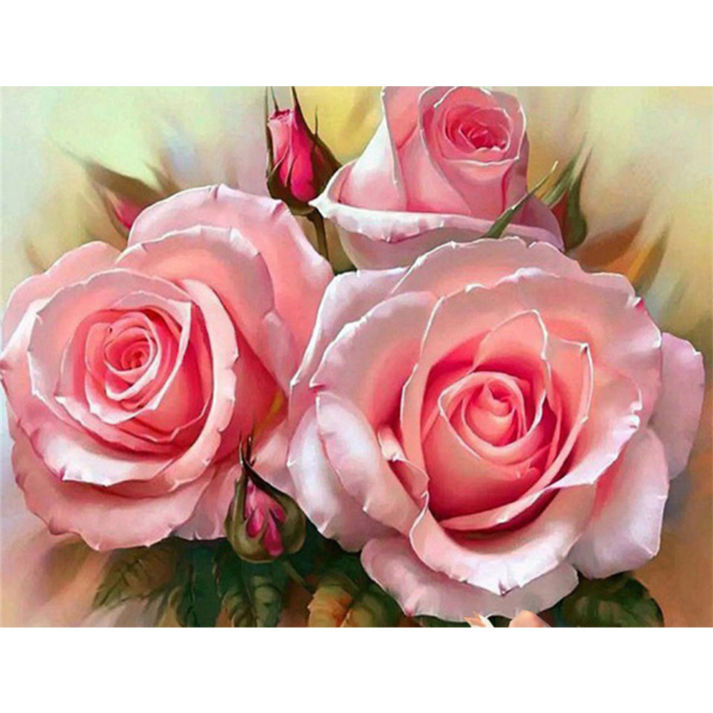 

30*40CM - Round Drill Diamond Painting - Rose Flowers, 501 Original