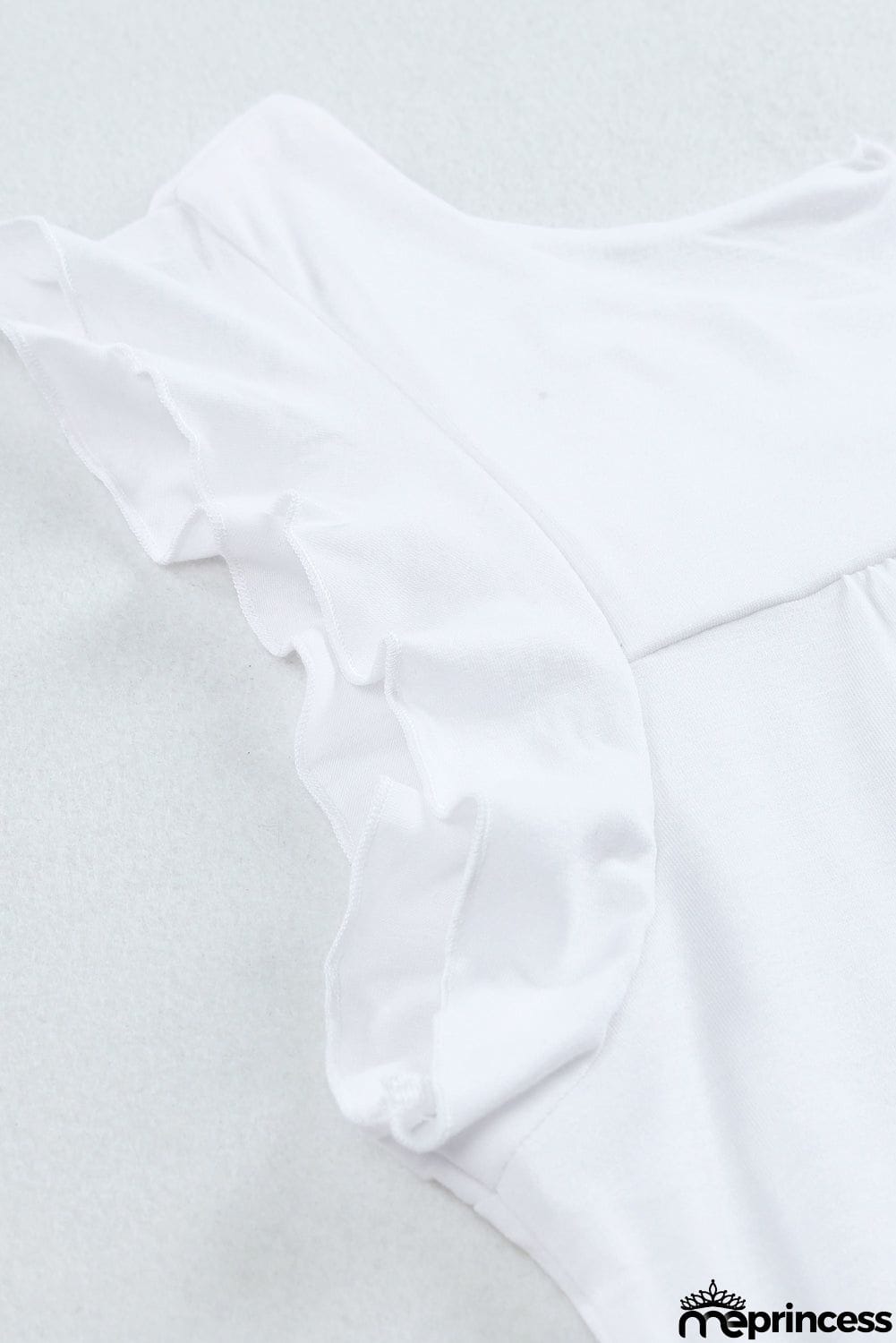 Keyhole Back Ruffled Sleeveless Top