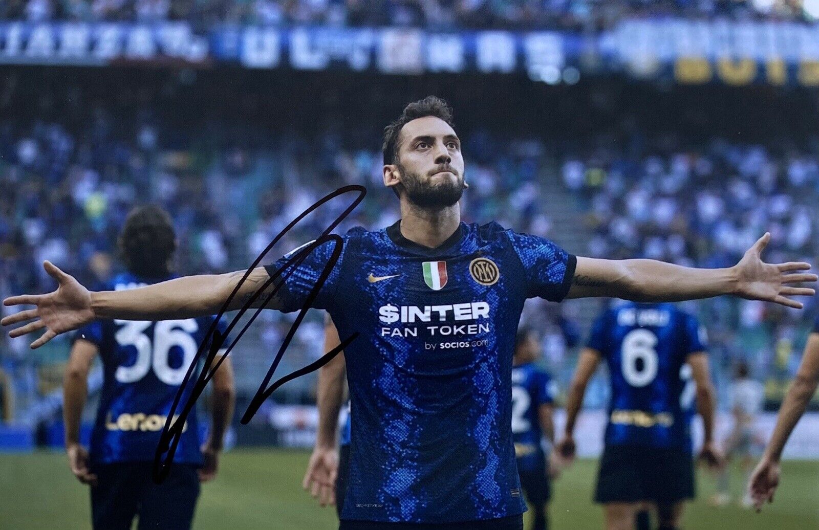 Hakan Calhanoglu Genuine Hand Signed Inter Milan 6X4 Photo Poster painting, See Proof, 3