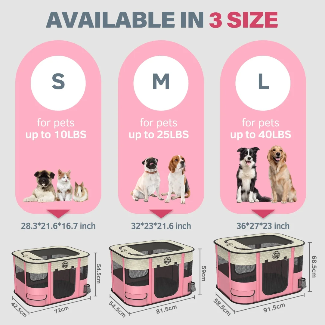 BEBANG Cat Playpen, Pet Playpen for Indoors Outdoor for Small Dogs, Portable Pet Crate Kennel House for Cat Rabbit Kitten(S)