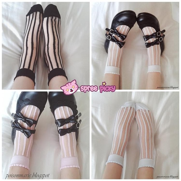 4 Colors Lolita Ankle Silk Socks SP140690
