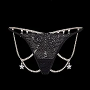 Lovingerie - Alluring Lace G String Thongs Featuring Chain Pendant Star Details 