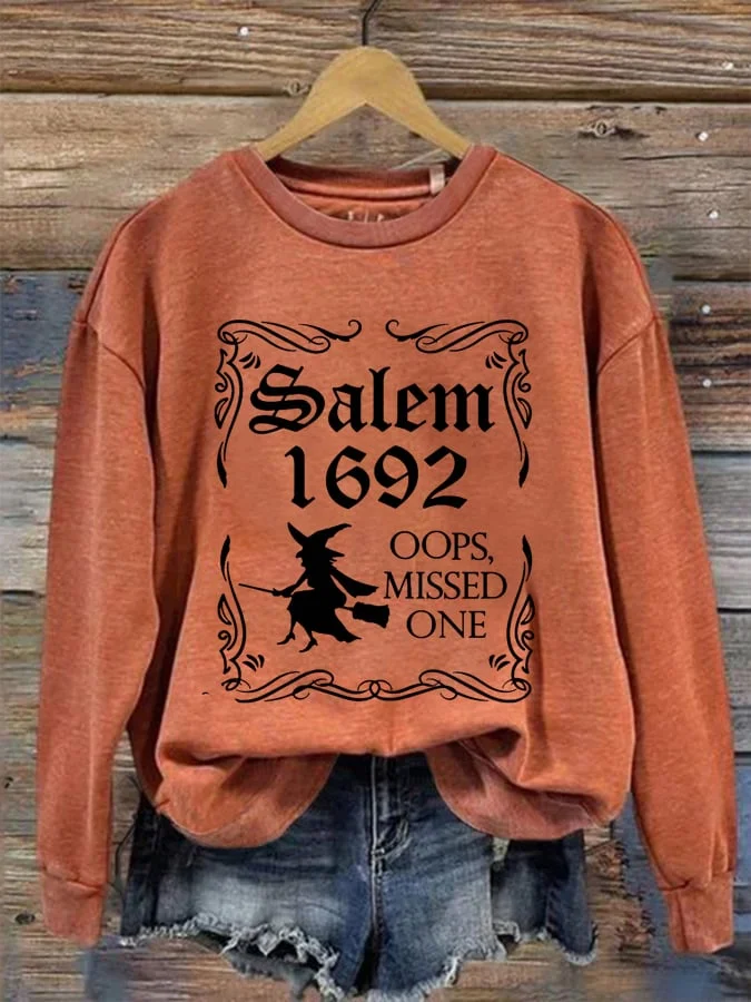 Women's Salem1692 Oops Missed One Halloween Casual Sweatshirt. socialshop