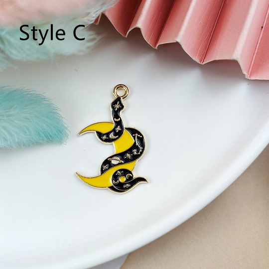 Bulk 10 30 Halloween Cartoon Animal Skeleton Snake Raven Cat Charm Pendant,Snake Charms For Handmade Earring Necklace Bracelet Jewelry