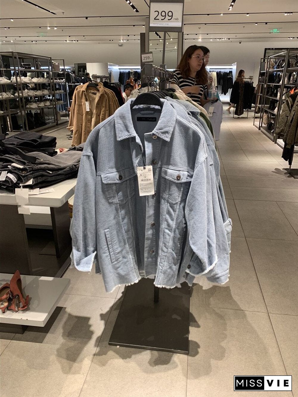 New Women Vintage Green Blue Warm Corduroy Jacket Coat Casual Boyfriend Loose Outwear Tops Female Abrigos Mujer Invierno