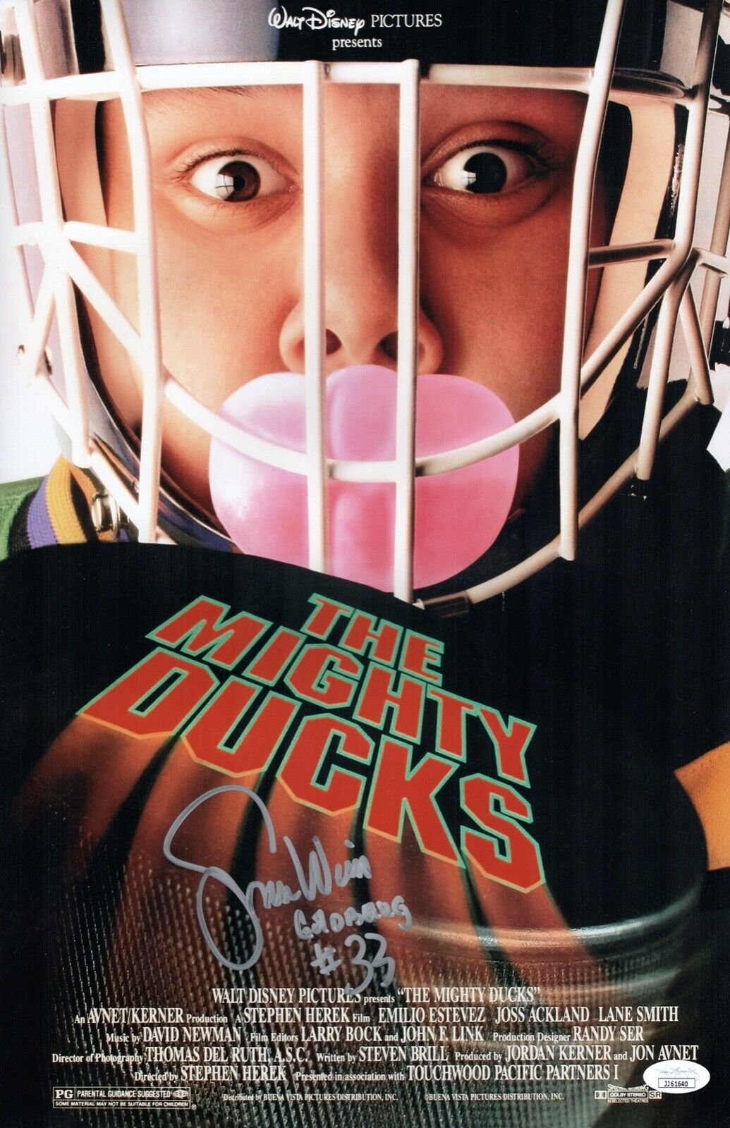 SHAUN WEISS Signed 11x17 Photo Poster painting Greg Goldberg The Mighty Ducks #33 COA JSA Cert