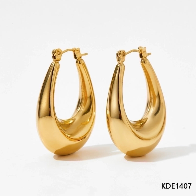 1 Pair IG Style Minimalist Solid Color Plating 304 Stainless Steel 16K Gold Plated White Gold Plated Gold Plated Earrings