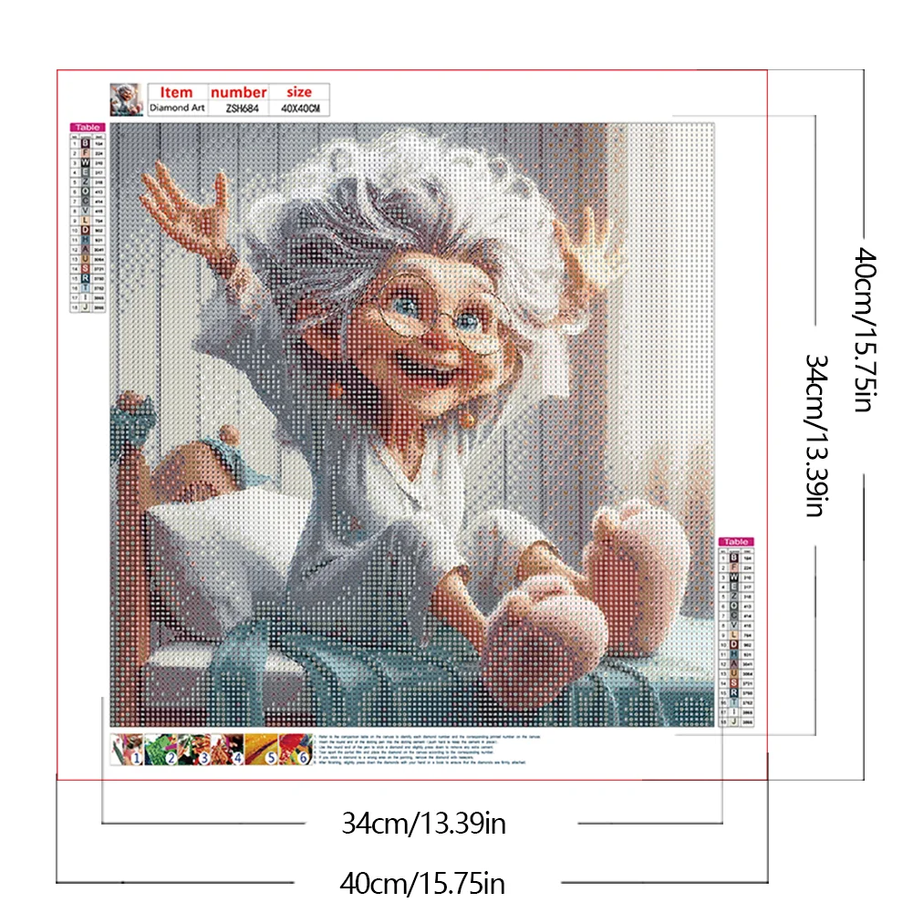 Diamond Painting - Full Round Drill - Grandma(Canvas|40*40cm)