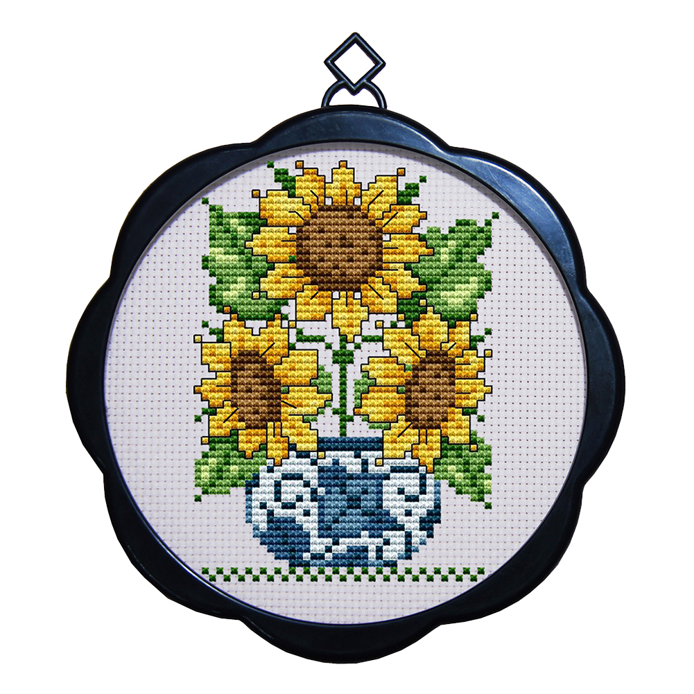 

Flower Grass - 11CT Stamped Cross Stitch - 17*17CM (With Frame), 501 Original