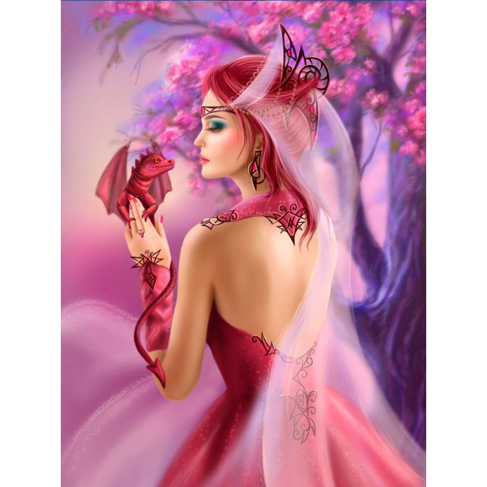 

(Multi-Size) Pink Fairy - Round/Square Drill Diamond Painting 30*40cm/40*50cm, Round diamond 30*40cm, 501 Original