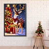(Grande Taille) Cerf de No&euml;l-Peinture Diamant Ronde Compl&egrave;te-40*60CM