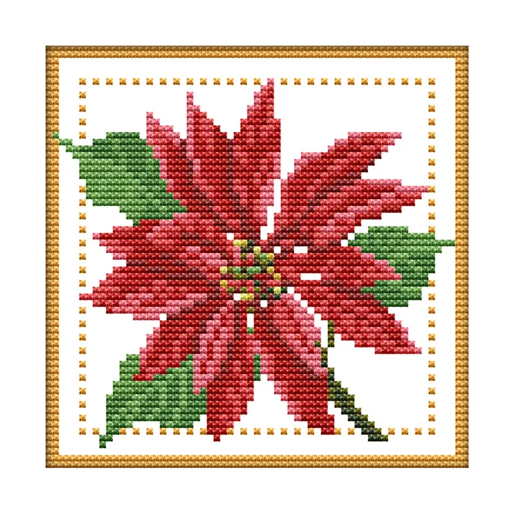 Joy Sunday December Flower 14CT Stamped Cross Stitch 17*17cm