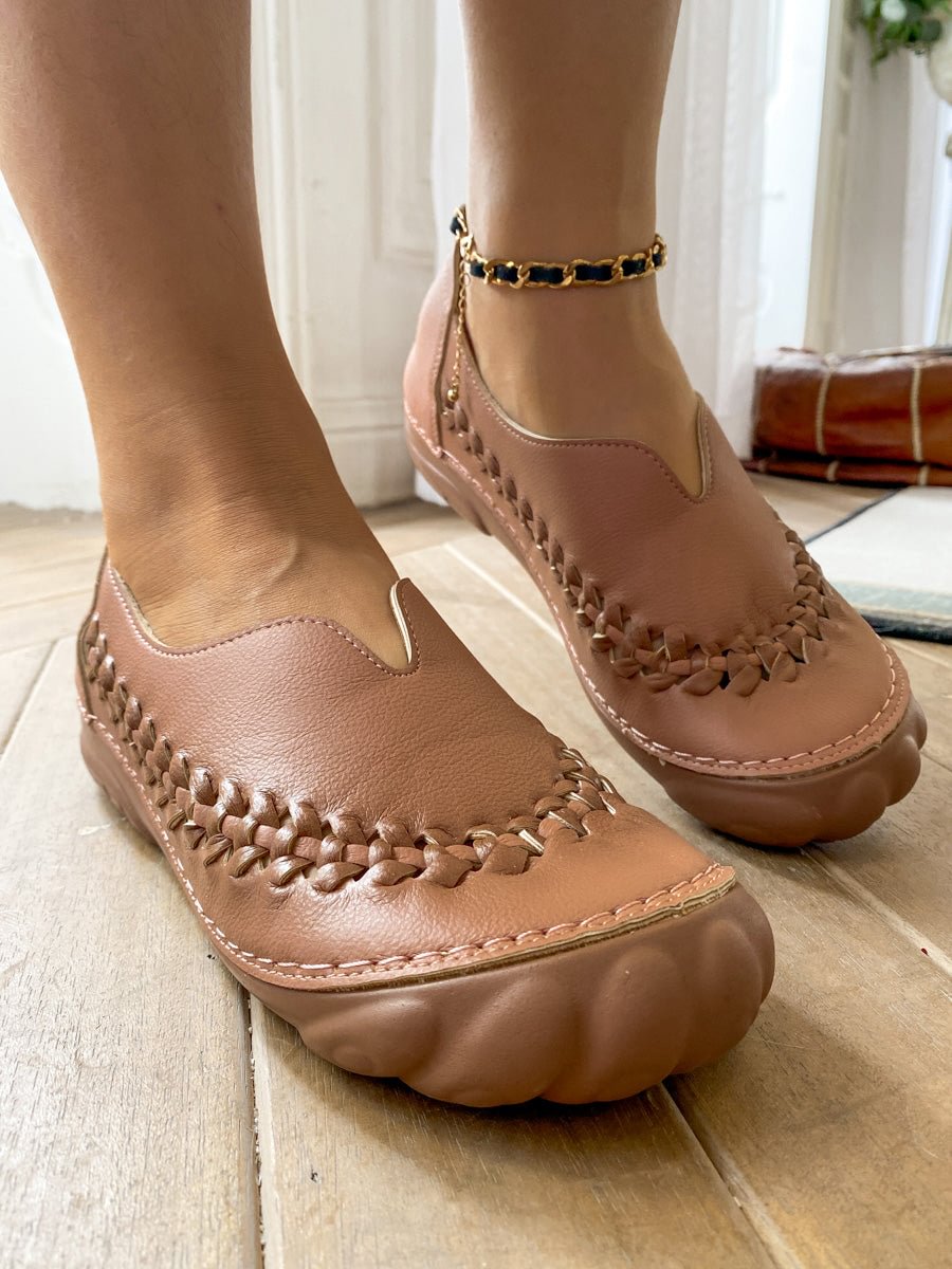 SIKETU | Trim-Stitch Woven Deco Loafer - Pink
