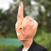 Christmas Decoration Middle Finger Mask Mockery And Contempt Vertical Shengdanjie Full Head Latex Headdress DJ Mask